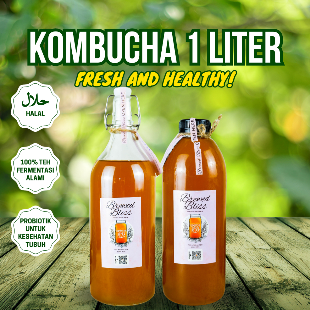 

Kombucha 1 Liter Kombucha Original 1000mL Teh Kombucha Tea Minuman Kombucha Scoby Kombucha