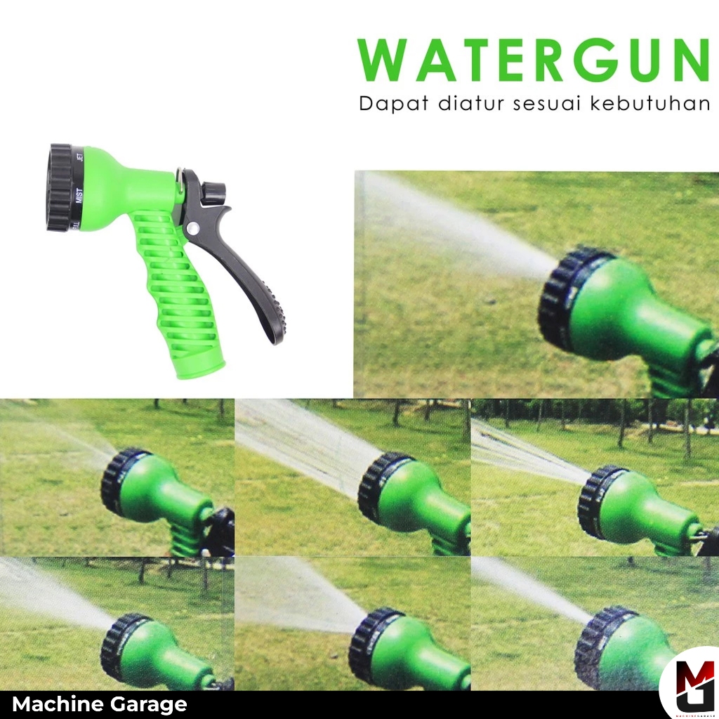 Selang Air 1/2inch Cuci Motor Paket Semprotan Selang Air 7 Fungsi dan Watergun Jet Spray Alat Cuci Mobil Siram