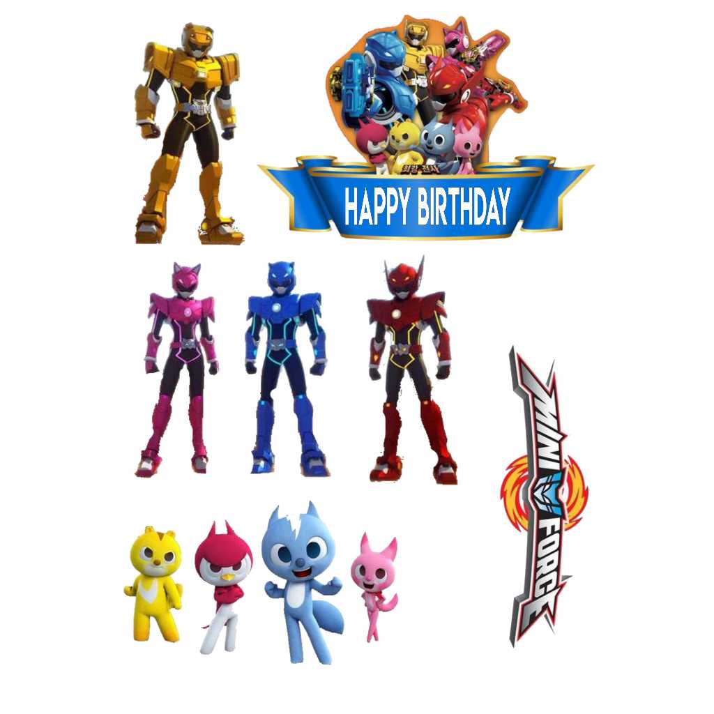 

TOPPER CAKE CUSTOM NAMA TEMA MINI FORCE TOPPER ULANG TAHUN HIASAN KUE