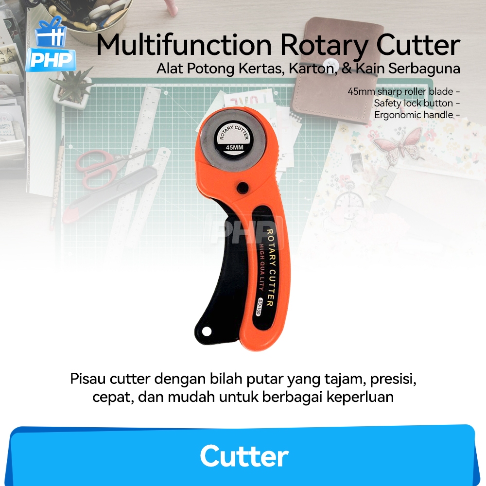 

#PHP Pisau Cutter Bilah Putar / Rotary Roller Blade 45mm untuk Kertas Kain Karton