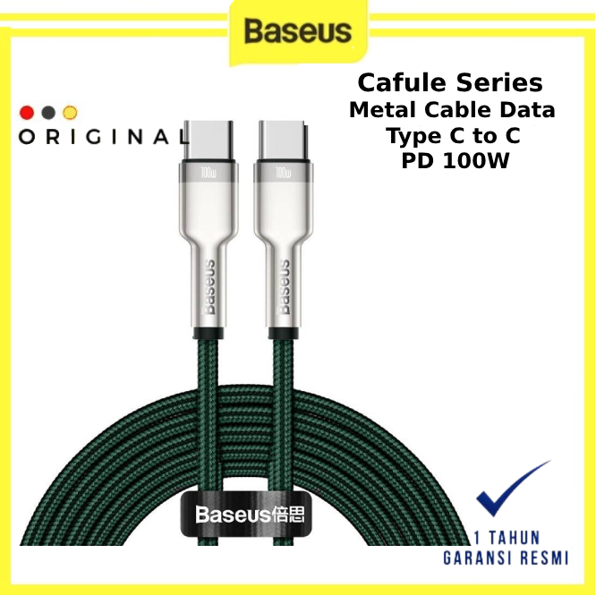 Baseus Cafule Series Metal Data Cable Type C to Type C 100W - BASEUS ORIGINAL ( CODE 10085 ) / KABEL