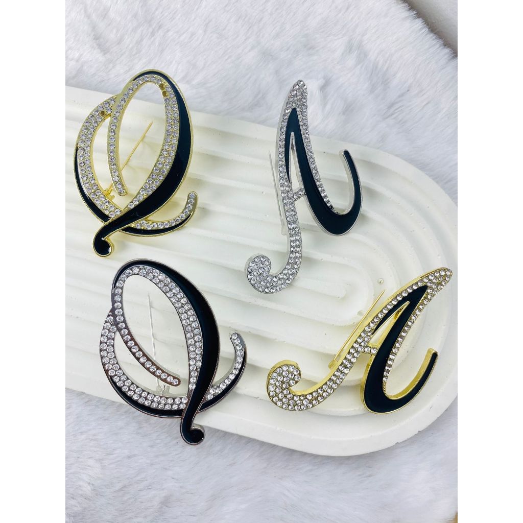 GROSIR BROS HIJAB | PIN INISIAL HURUF (ISI 12 PCS) LP-W-6