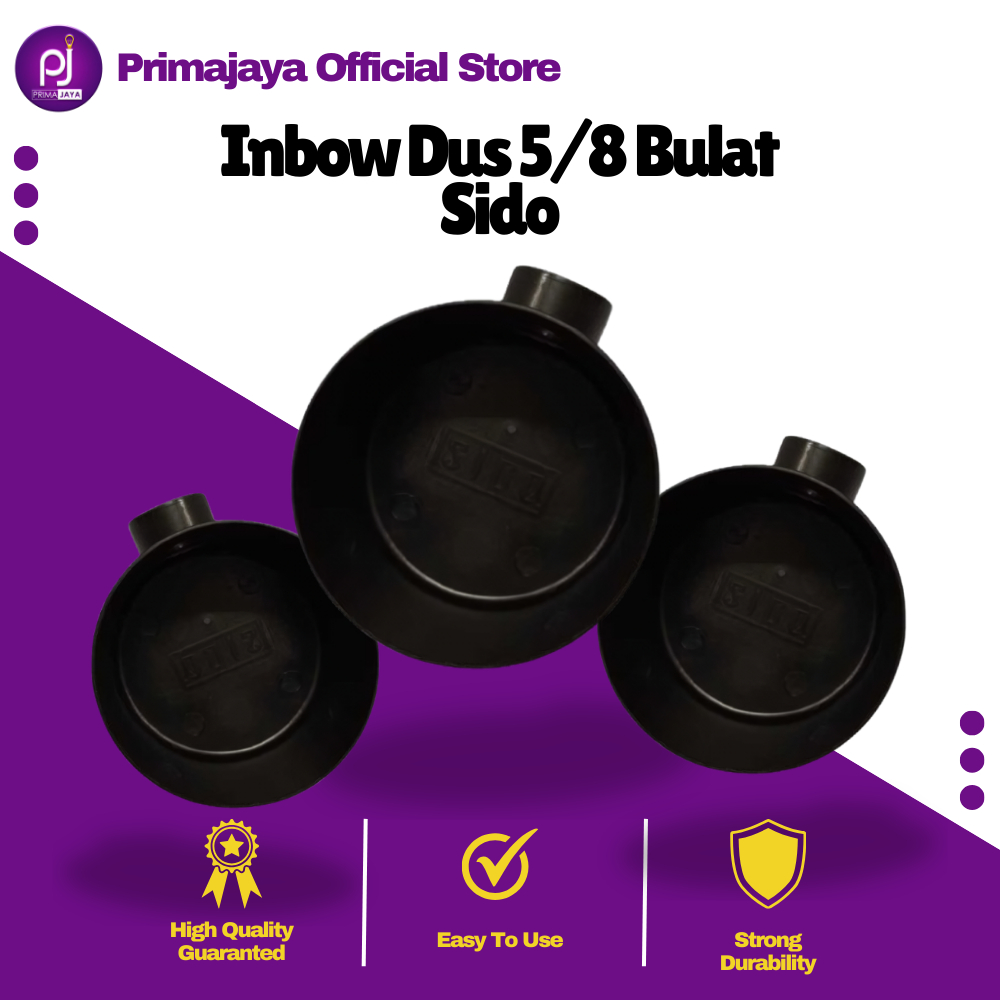 Inbow Dus Bulat Warna Hitam Ukuran 5/8 SIDO Dudukan Mangkok Saklar Tanam Imbodus Inbodus Inbowdos In