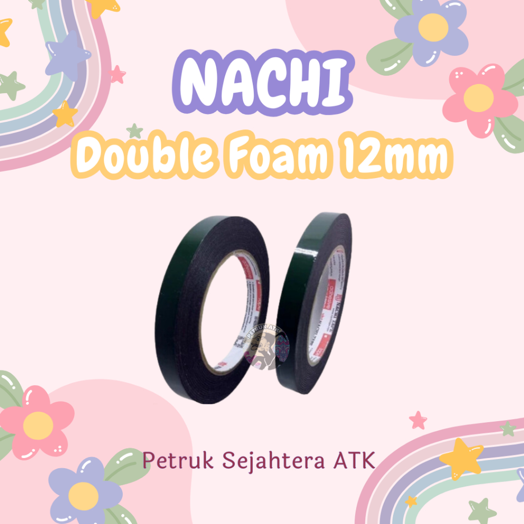 

[ROL] ISOLASI NACHI DOUBLE FOAM 1/2 INCH / 12 MM X 5 METER DOUBLE SIDE BUSA / TAPE BUSA DUA SISI