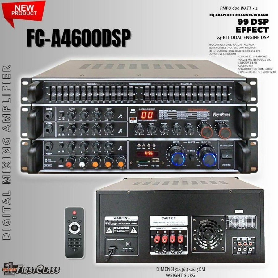 Power Ampli Firstclass FC A4600 DSP effects vocal 99 Digital Fca4600  ( harga 9 pcs )