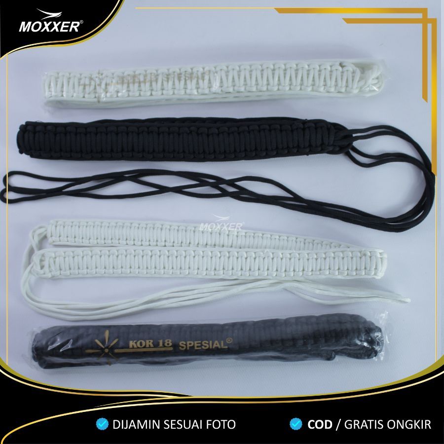 Tali kur Security Satpam Hitam dan Putih Kecil dan Besar Talikur Provost Atribut Kelengkapan Securit