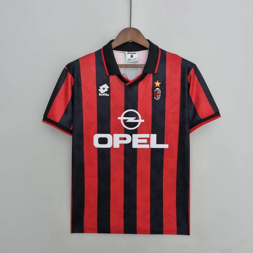 Jersey Bola Retro Vintage Jadul AC Milan Home 1995 / 1996 Season 95-96