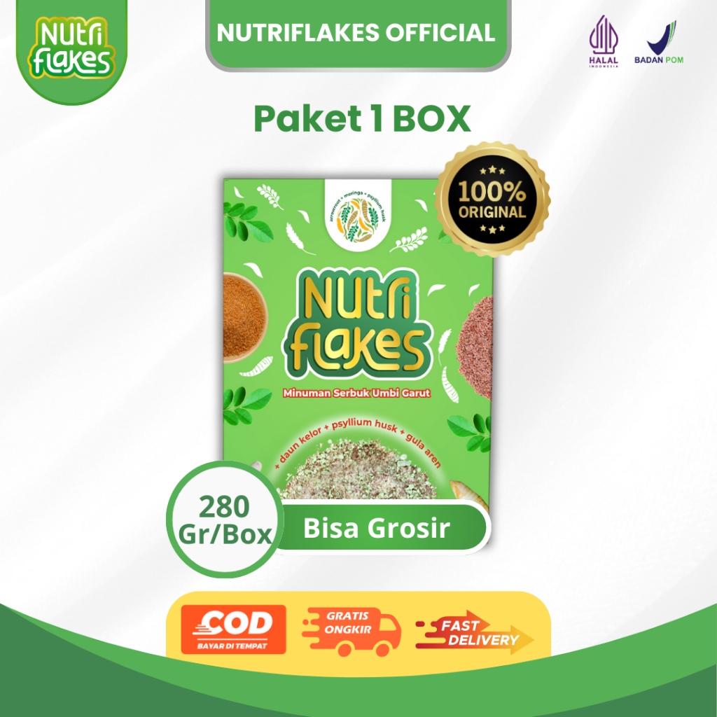 

Nutriflakes Sereal Umbi Garut Solusi Ampuh Mengatasi Asam Lambung Gerd Dan Maag 1 Box