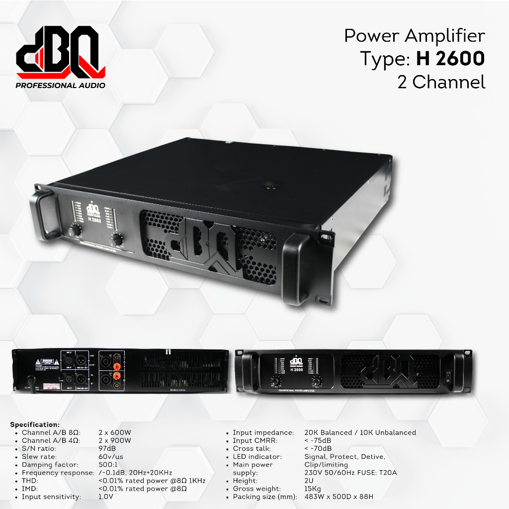 Power Amplifier DBQ H 2600 / Power 2Ch DBQ H 2600 / Power Amplifier 2Ch