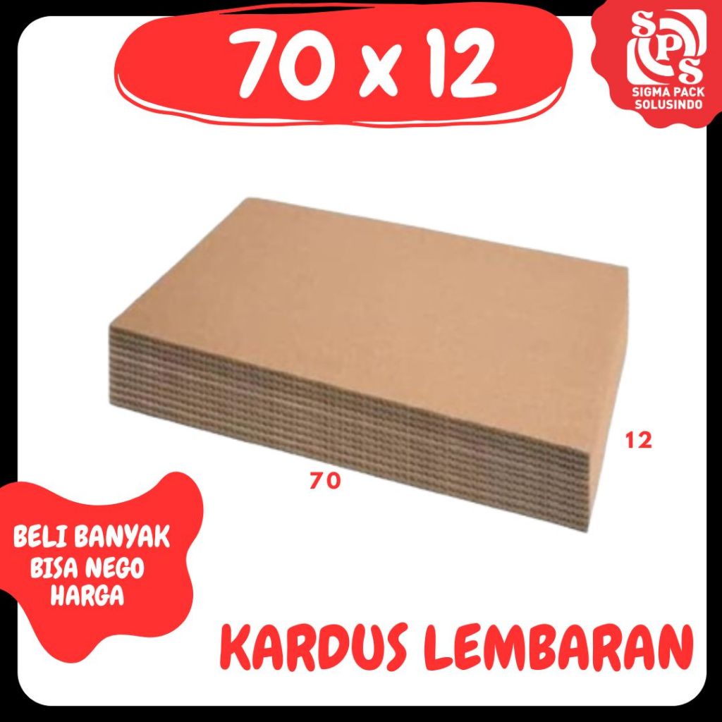 

Kardus Lembaran 70x12 / 60x12 / 50x12 / 40x12 Sheet Polos Single Wall Packing Karton Coklat Warna Packing