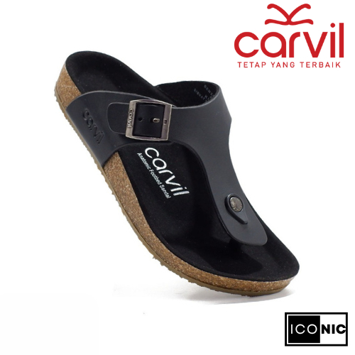 Sandal Carvil Benzo Casual Pria Sandal Jepit Pria / Sandal Asli Kulit / Sandal Kulit Carvil Original