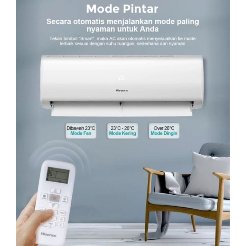 AC HISENSE 1/2 PK AN05CFG GARANSI RESMI