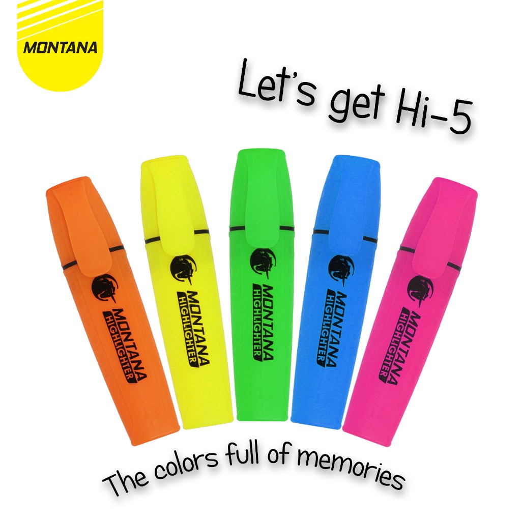 

MONTANA Paket Highlighter Stabilo 5 Warna Color Marker Penanda Berwarna SET-SH1