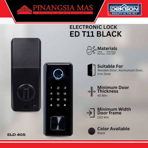 ELECTRONIC DEADLOCK DEKKSON ED T11 BLACK KUNCI PINTU DIGITAL ELD 405