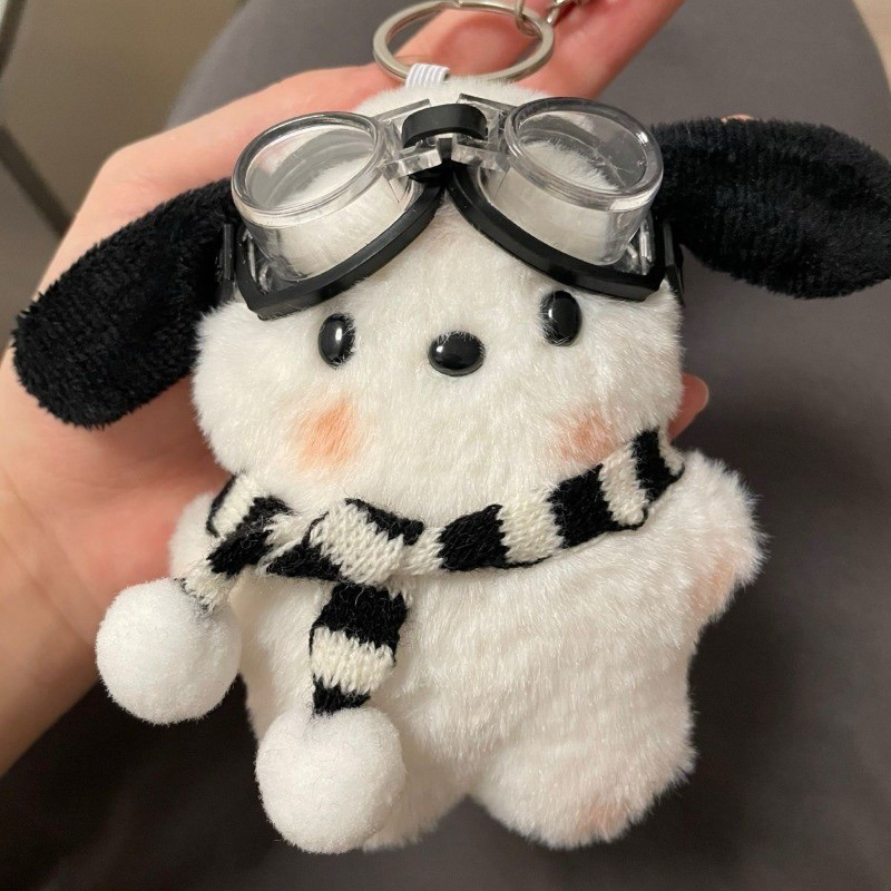 [COD] Gantungan kunci boneka plush pochacco syal samoyed ganci keychain tas korea anjing mainan anak