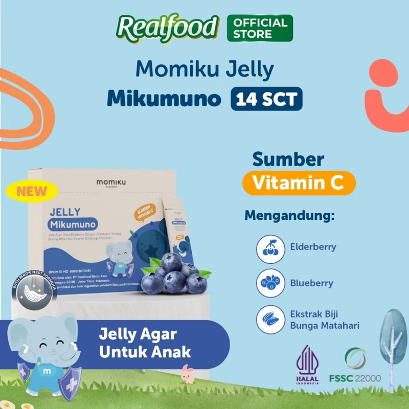 

Realfood Momiku jelly sarang burung walet dengan extrak temulawak,madu hutan dan tinggi vitamim C