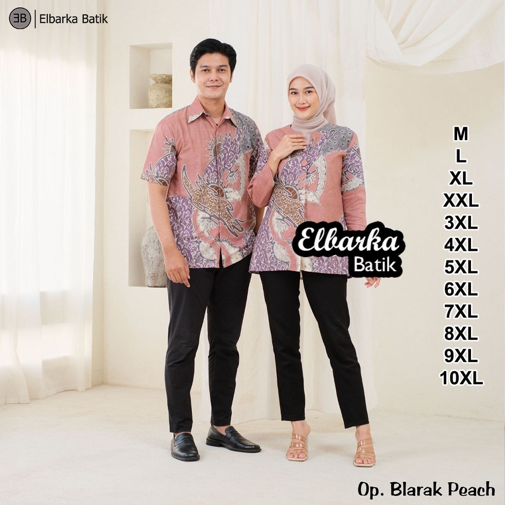 Atasan Batik Couple Pria Wanita Jumbo Terbaru - Kemeja Lengan Panjang & Pendek - Blus Kancing Full K