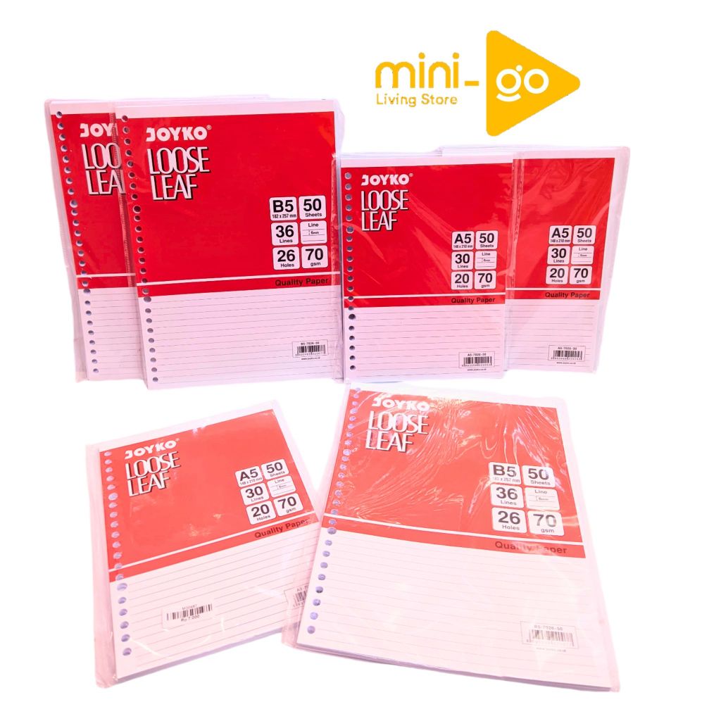 

JOYKO - Loose Leaf Isi Kertas File Binder isi 50 Lembar - Refill Kertas File Binder