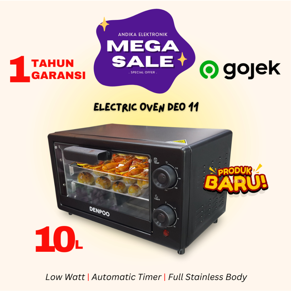 Electric Oven Denpoo DEO 11 ( 10L ) Mini Oven Low Watt