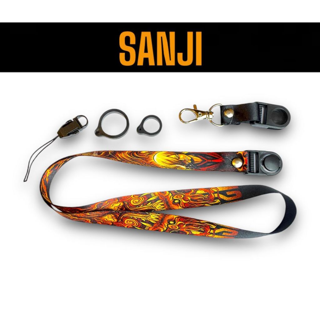 Lanyard SANJI ANIME Gantungan HP Pengait Besi