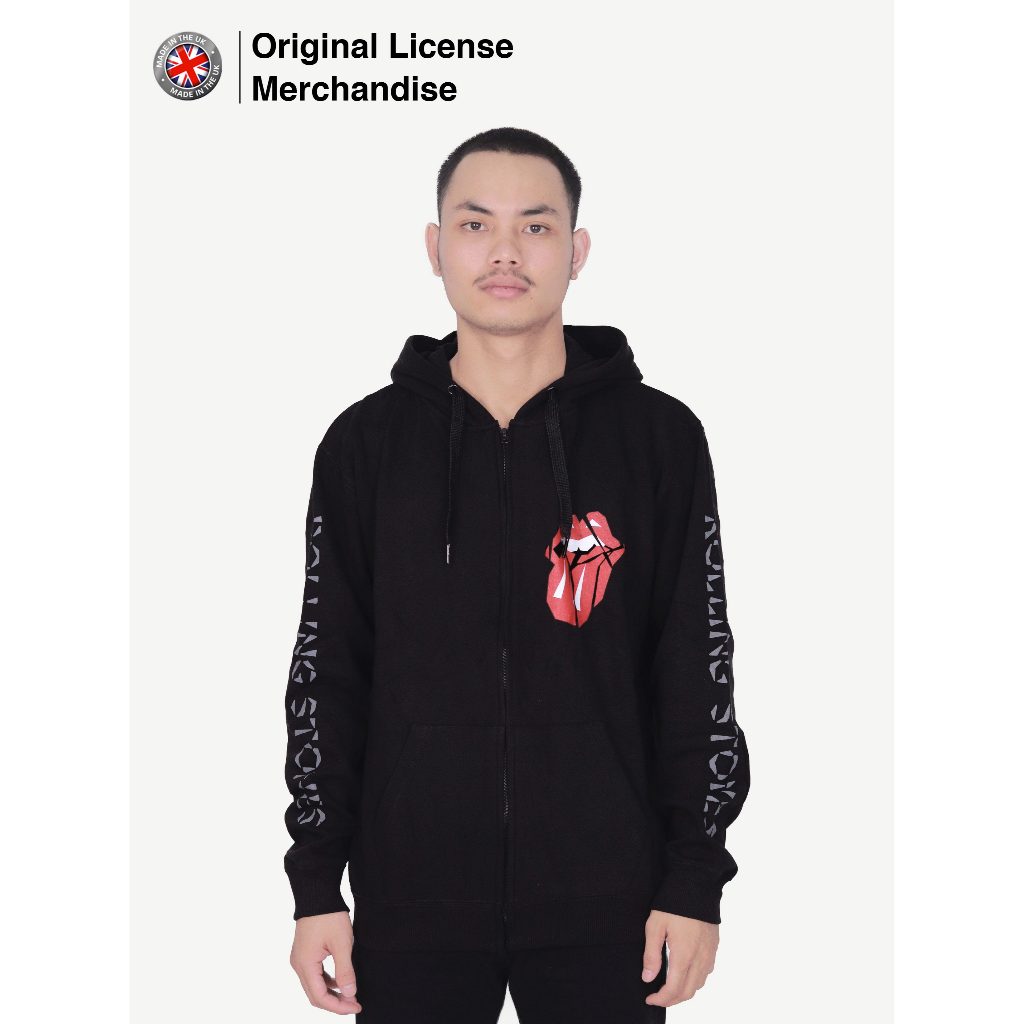Jaket Hoodie Sweater Zipper Dewasa Pria Wanita Band Musik ROLLING STONES Hd Shattered Tongue