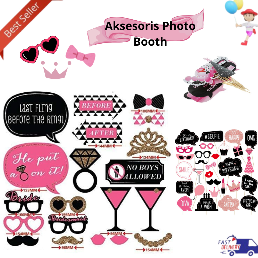 Photo Booth Props Aksesoris Photo Booth Kertas