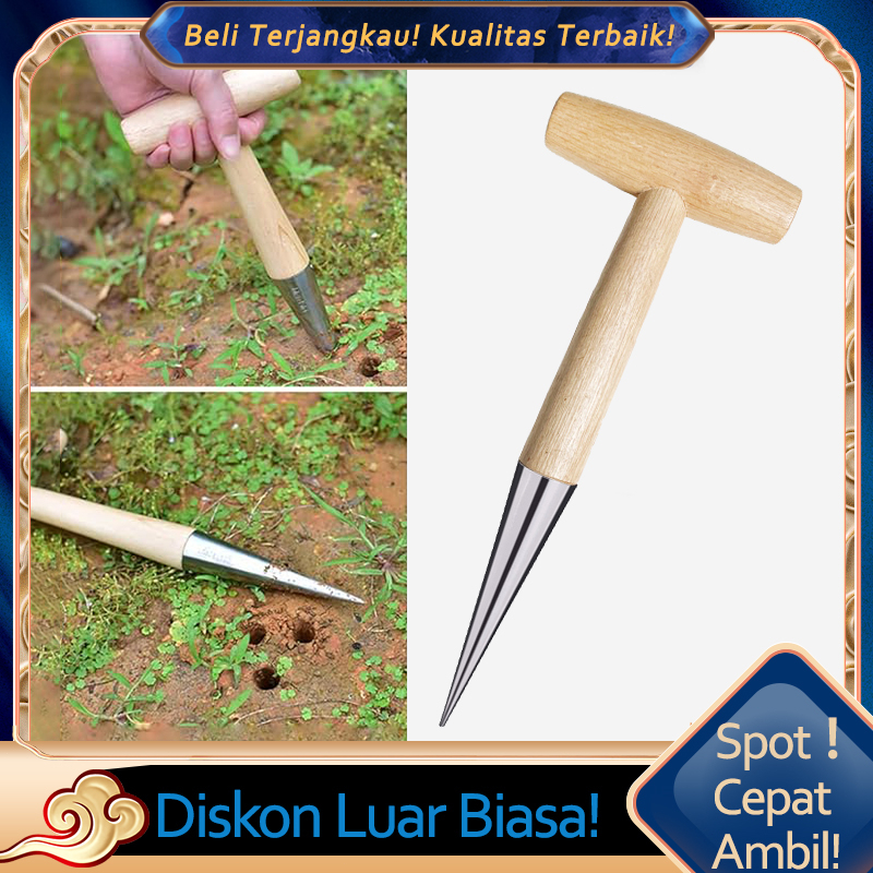 Lubang Puncher/Alat Tanam Sayuran Alat Penanam Benih Jagung Kacang Tanah Kedelai Biji-Bijian