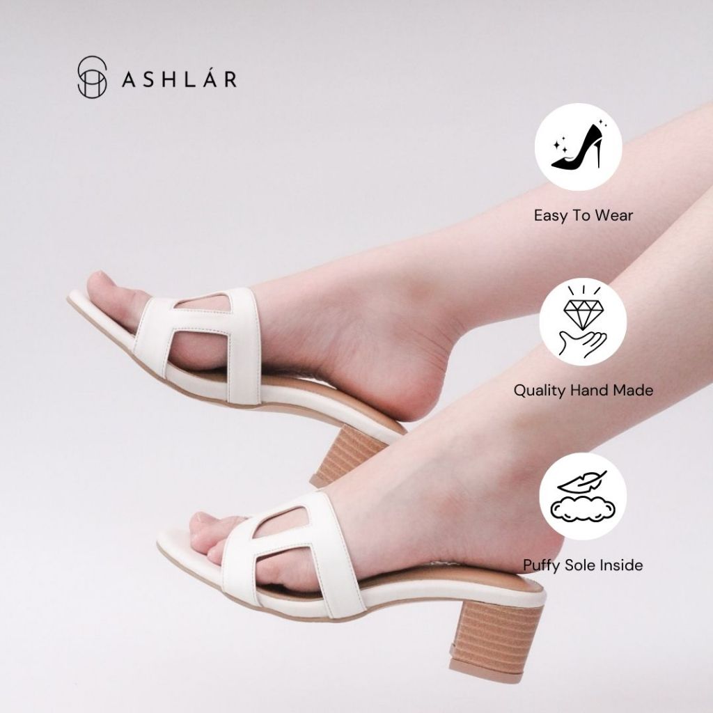 ASHLAR DD Block Heels 5 cm (White, Black)