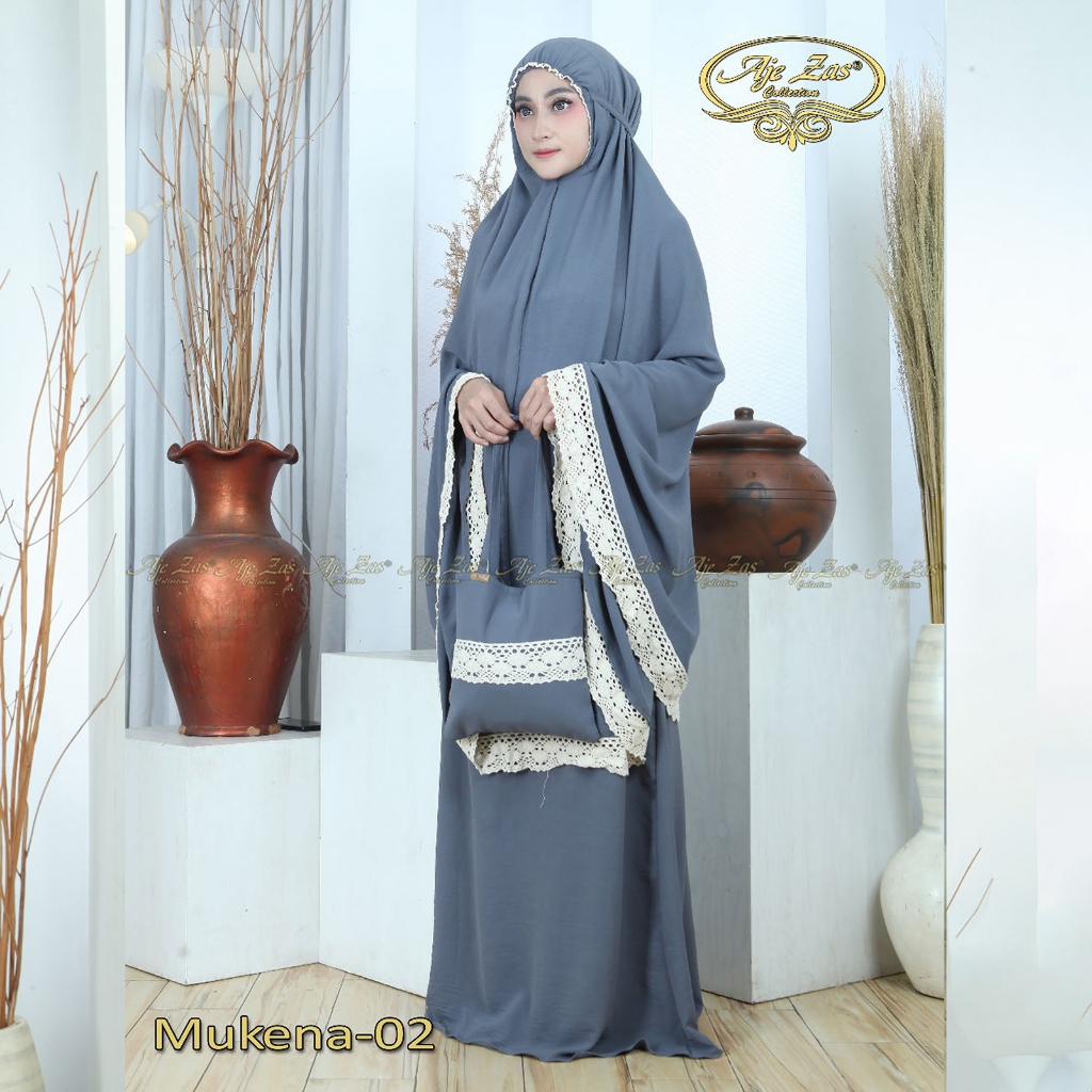 BISA COD Mukena Dewasa Kode 02 Ukuran All Size Bahan Kringkel Airflow Premium By Ory AjeZas Collect