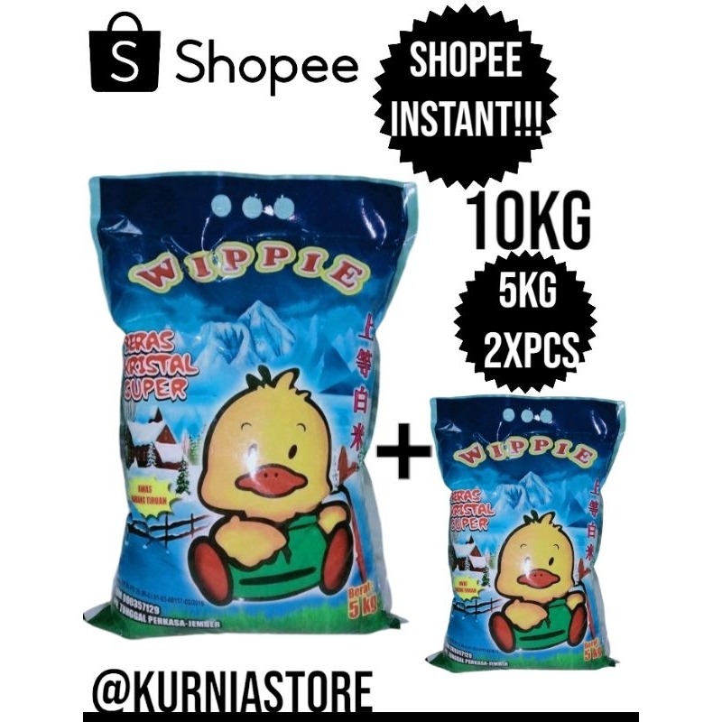 

PROMO!!! BERAS MERK WIPPIE 10KG (5KG X 2PCS) | BERAS PUNEL ENAK DAN GURIH MURAH