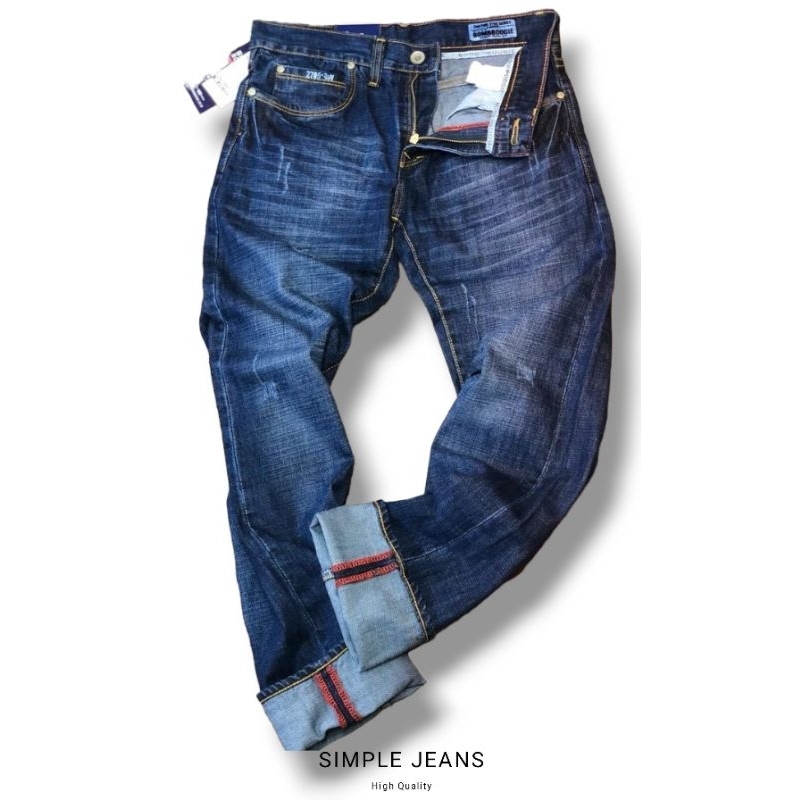 Celana Jeans Pria Panjang Blue Wash Import Jeans Regular Straight Fashion Pria