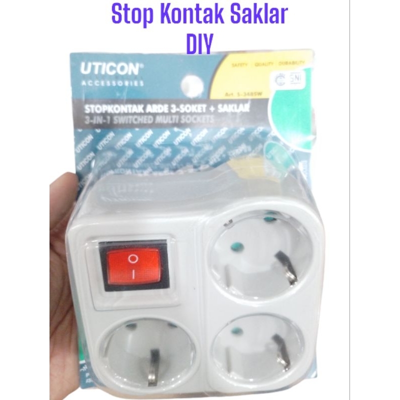 Stop Kontak Colokan Saklar isi 3 Uticon