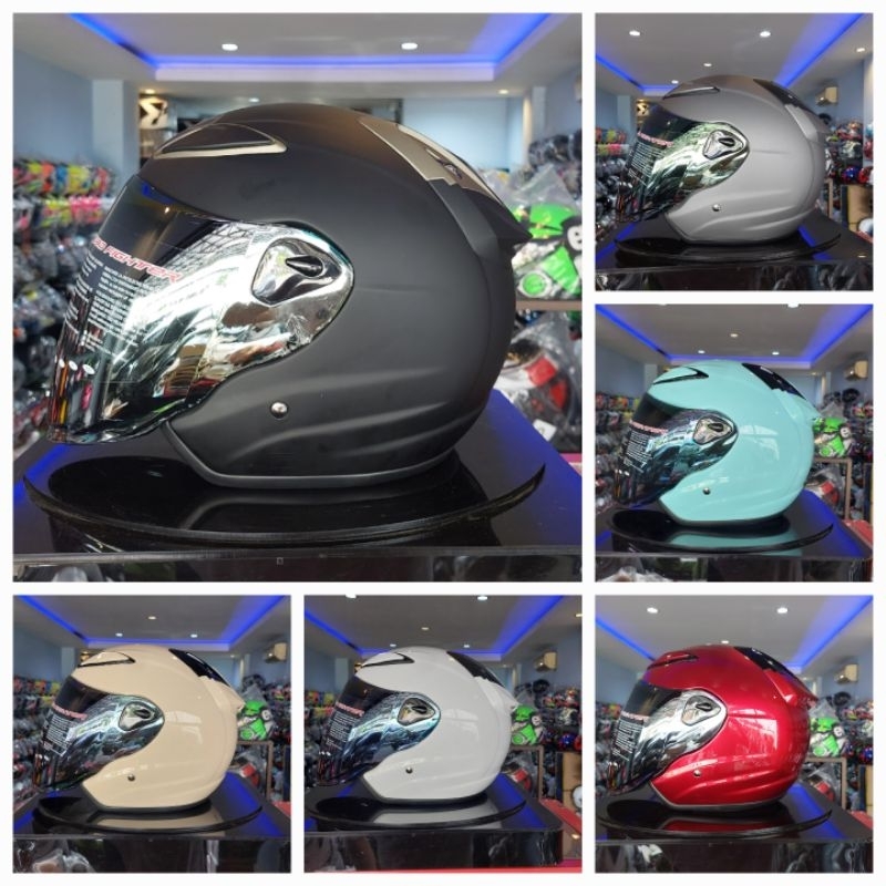 HELM NHK R6 NEW SOLID KACA PELANGI