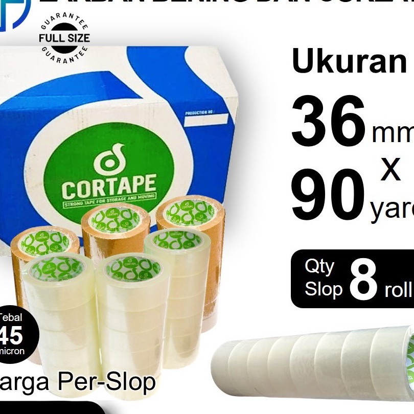 

FG2 Lakban Selotip Isolasi Cope Bening dan Coklat 36mm x 9yard PerSlop 8pcs Spek Daimaru