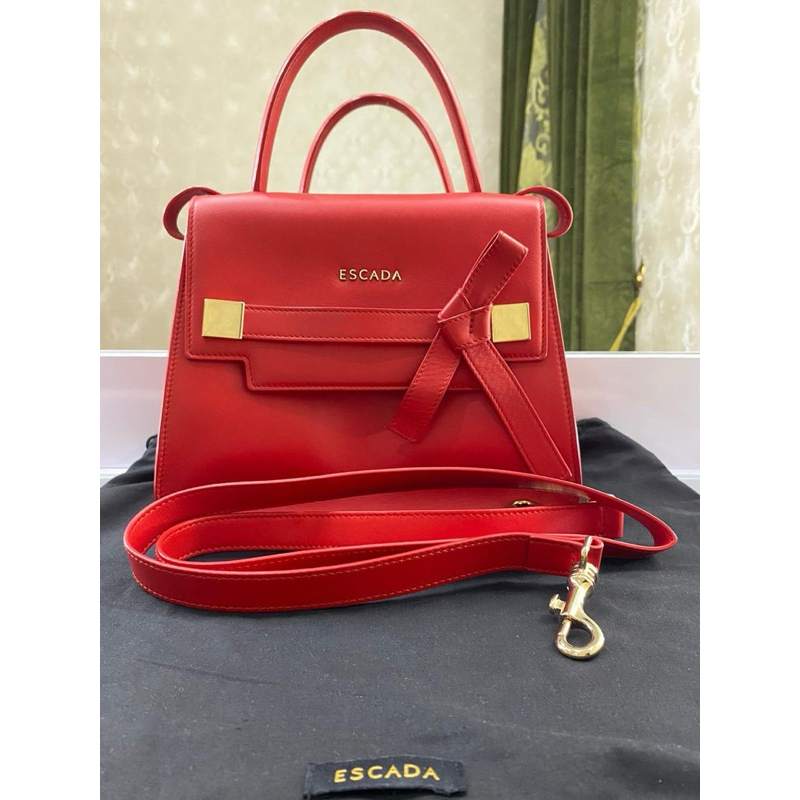 Tas Bag wanita Escada Merah Preloved second bekas asli original
