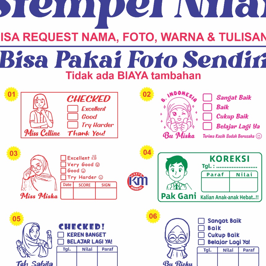 

HJ6 Stempel Nilai Guru Stempel Checked Stempel Reward BISA CUSTOM SUKA SUKA