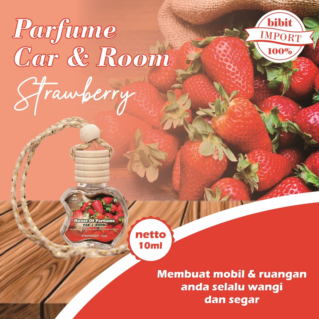 Pewangi Ac Gantung Aroma Strawbbery 10 ML - Pewangi Gantung Mobil - Pewangi Mobil Anti Mual - Pewang