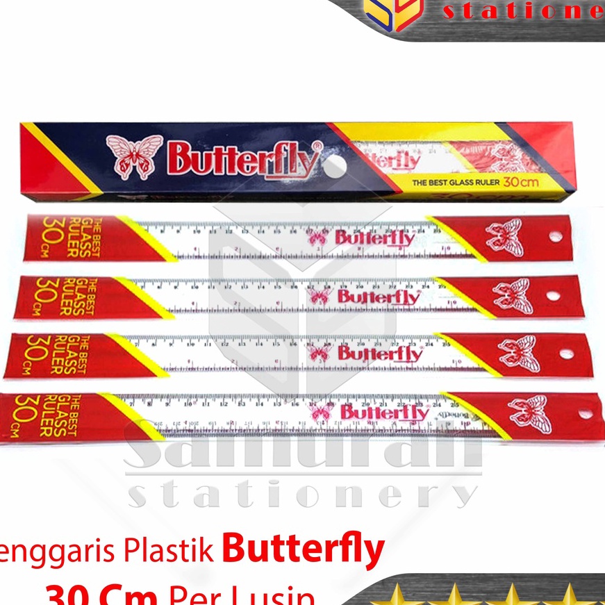

Istimewa Penggaris Plastik Buterfly 3 cm Per Lusin Mika Glass Ruller ButterFly Alat ukur panjang 3 centimeter 1 Pak