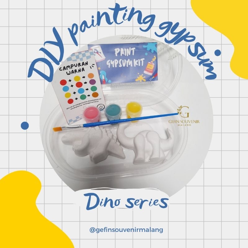 DIY painting gypsum/ Mainan edukasi gypsum kit Dino series