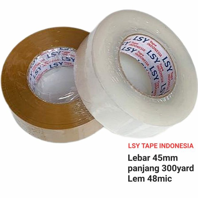 

Extra lakban bening coklat 45mm x 3yard full lengket LSY TAPE INDONESIA