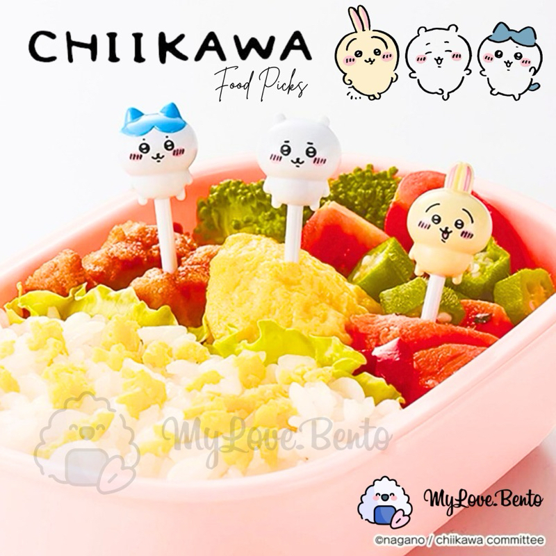 Chiikawa Food Picks Tusukan Bento Niko Niko Picks Fruit Fork Bandai Garpu Buah