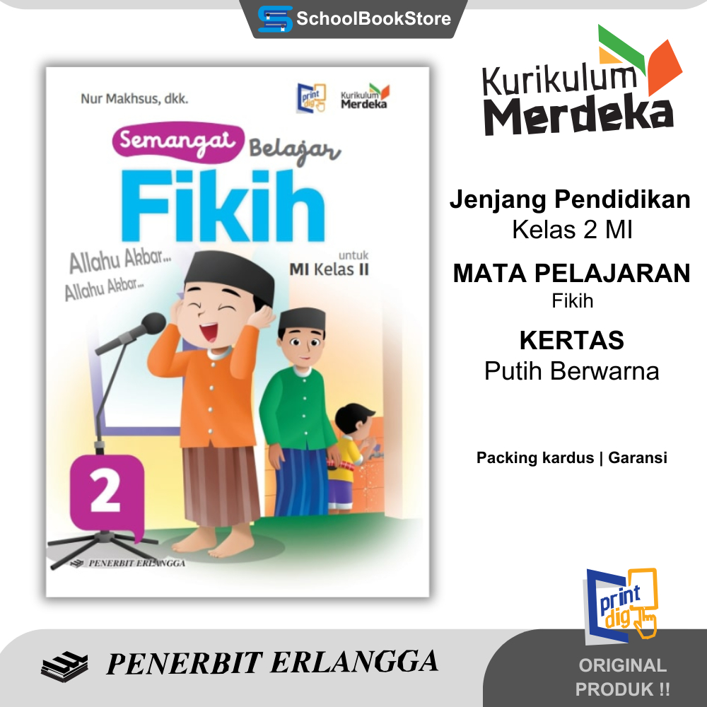 Erlangga Buku Siswa Kelas 2 SD/MI Madrasah Ibtidaiyah Pelajaran SEMANGAT BELAJAR FIKIH Untuk MI Kela