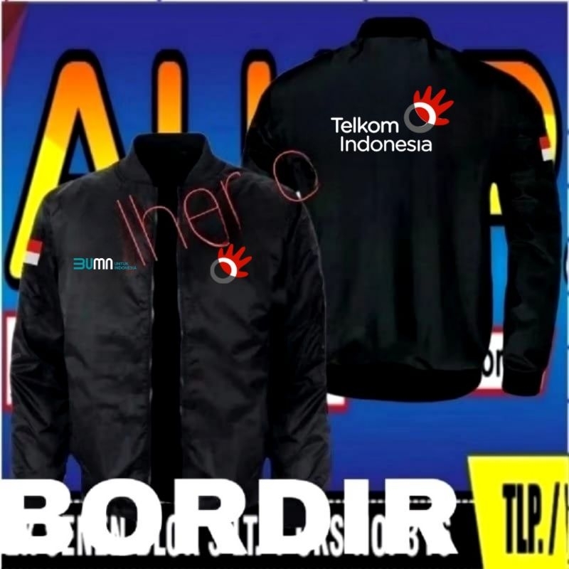jaket bordir Telkom Indonesia Jaket Telkom Indonesia Jaket bomber Telkom Indonesia Jaket seragam Tel