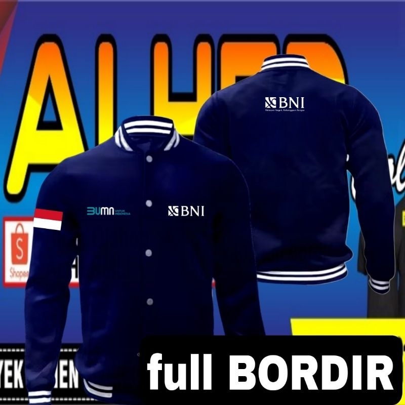 jaket bordir Bank BNI Jaket Bank BNI Jaket baseball Bank BNI Jaket BUMN BNI Jaket baseball BUMN BNI 