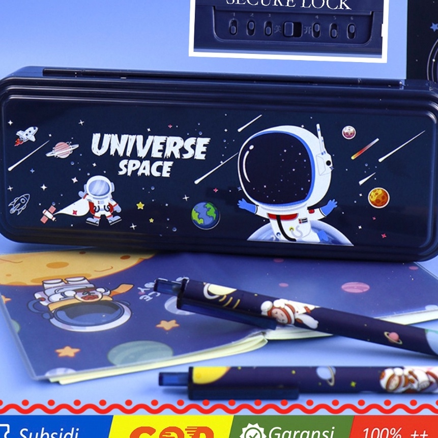

KF7 TXS25 Pen Pencil Case Kotak Tempat Pensil Plastik Secure LOCK Pen Case Color TKM