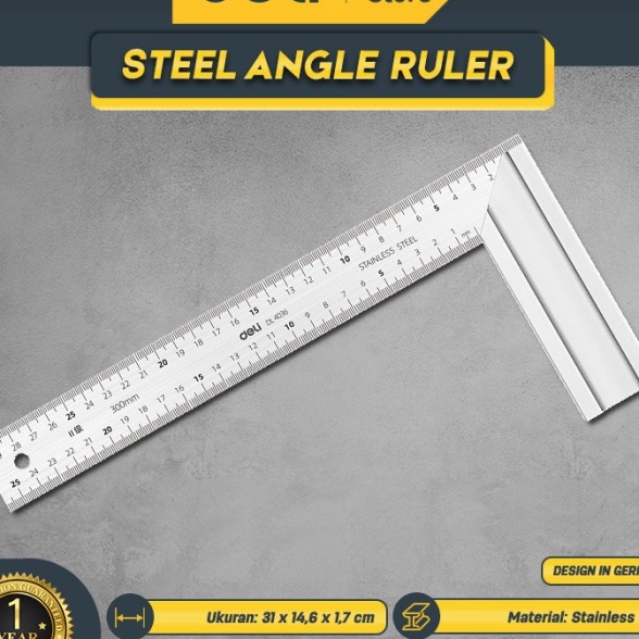 

Eksklusif Deli Steel Angle RulerPenggaris Siku Tukang 3 cm Stainless Steel DL436 Alat Perkakas