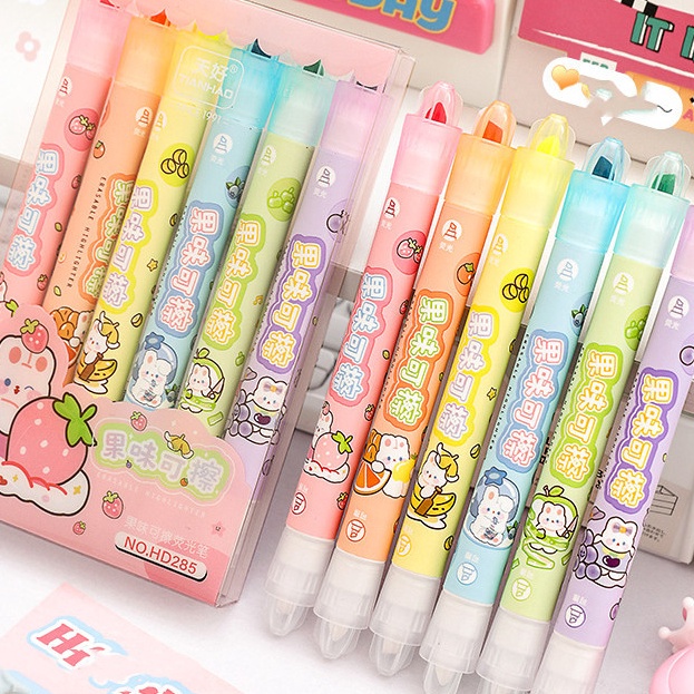 

Langka 1 SET 6 PCS STABILO BISA DI HAPUS KARAKTER KARTUN KAWAII DENGAN WANGI BUAH ATK