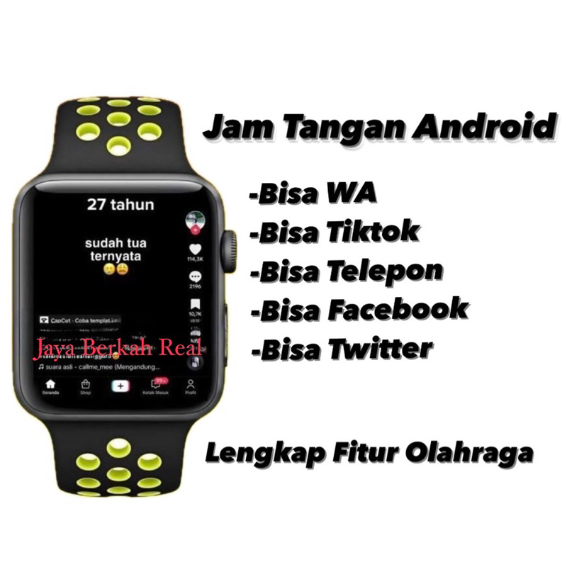 COD Jam Tangan Android Bisa Wa Bisa Telepon Anti Air Smartwatch Layar Sentuh Bisa Tiktok