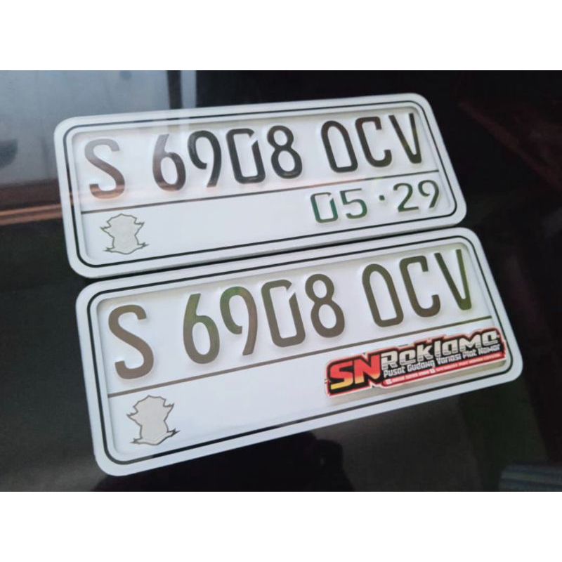 Plat Nomor motor Acrylic Baut Tanam Super tebal, awet, murah, plat lapis Acp, plat stiker cutting, p