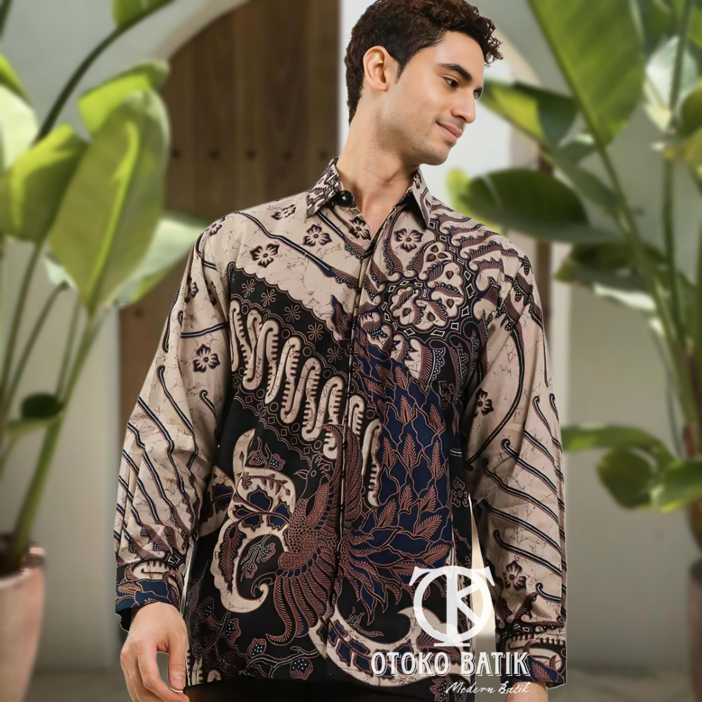 OToko Batik Jangkar Kemeja Batik Pria Lengan Panjang Original Ukuran M L XL XXL